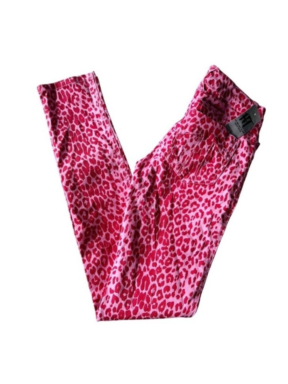 Tripp NYC Women's Sz 1 Hot Pink Red Leopard Cheetah Print Skinny Jeans NWT Rare - Picture 12 of 12